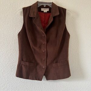 VTG Framework Preppy Academia Dressy Petites Vest Women’s Sz 0 Brown Casual